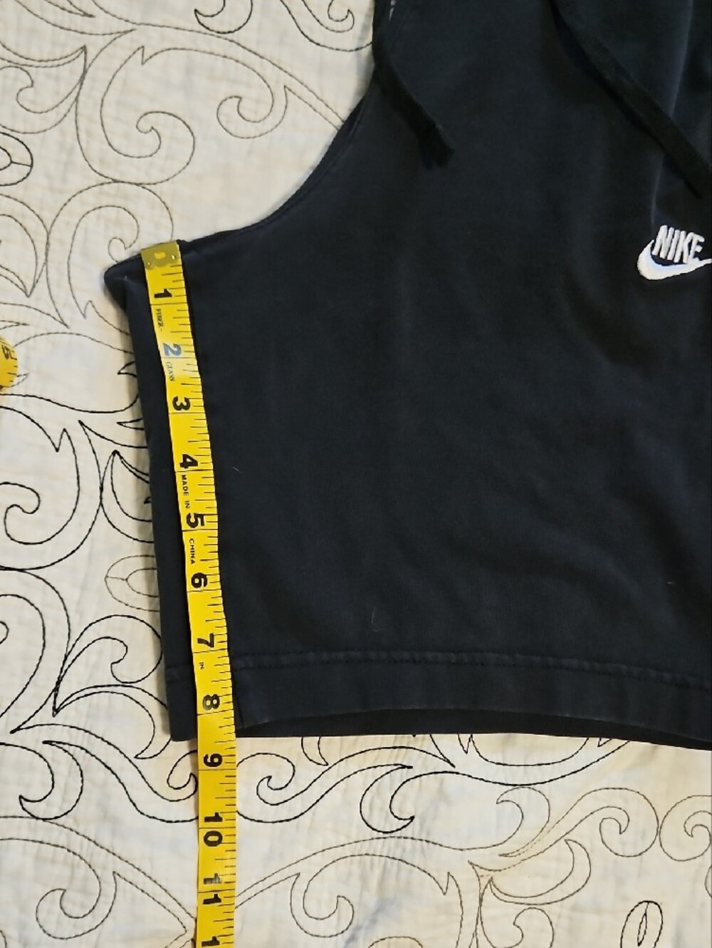 Nike Black Cotton Athletic Shorts with White Swoosh - Picture 6 of 7